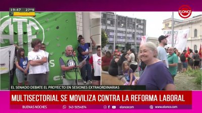 Movilizaci&oacute;n en Paran&aacute; contra la reforma laboral